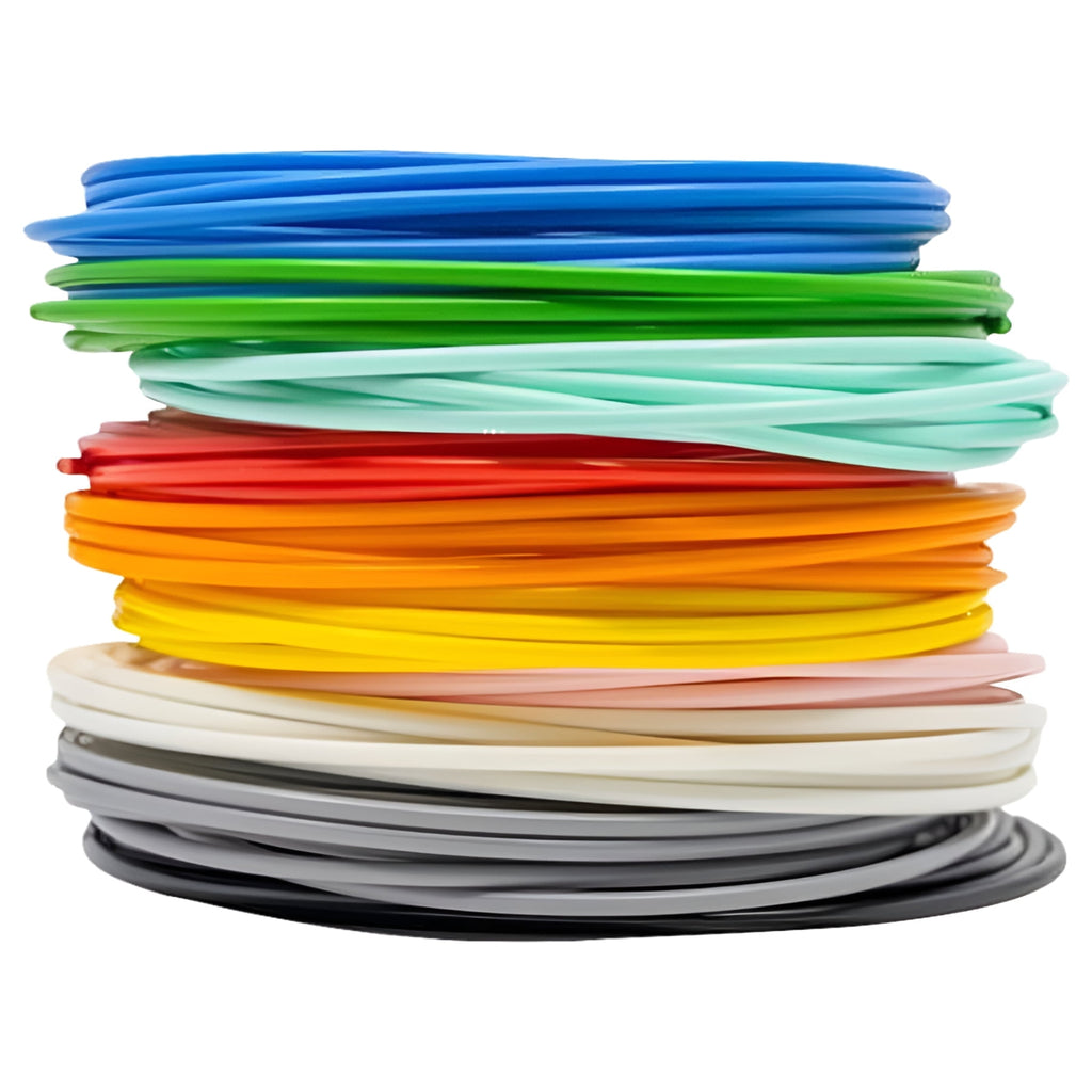 SCRIB3D Junior 3D Printing Pen Filament Refills, 2.5 mm PCL, BPA-Free & Non-Toxic, 10 Colors, 10 Spools (9.8 ft Each)