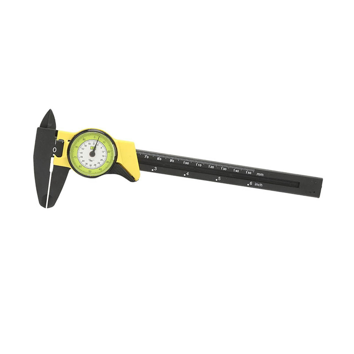 Riousery 0-6 inches / 0-150mm Plastic Dial Vernier Caliper Ruler Gauge Professional Measurement Tool for Woodworking, Jewelry, DIY Projects and General Home Use (Yellow)