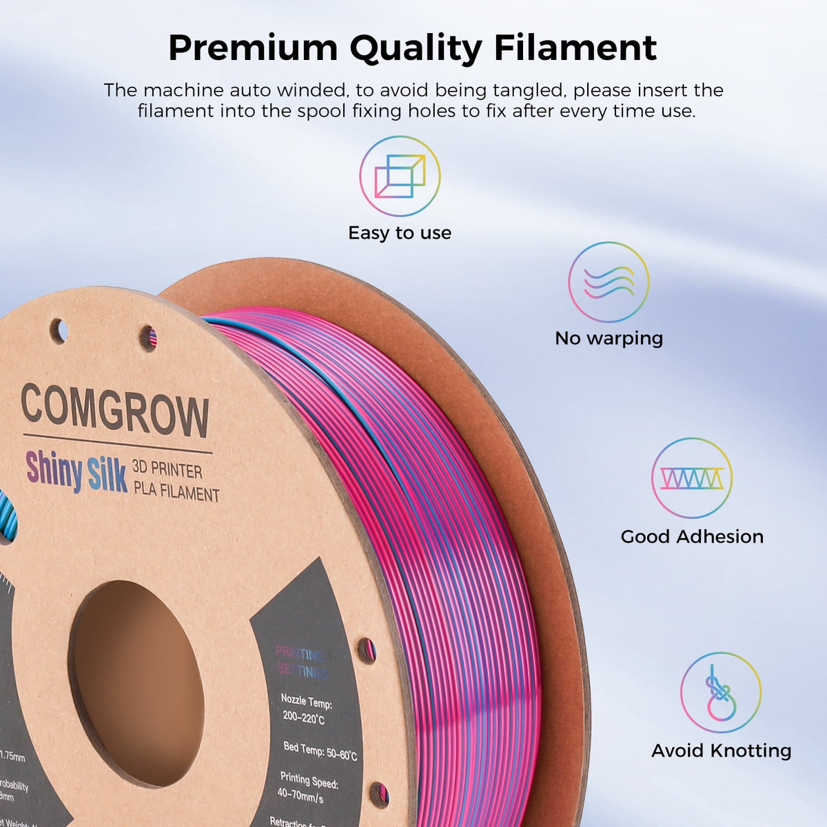 Creality Toughness PLA Filament 1.75mm Grey 1KG 3D Printer Filament