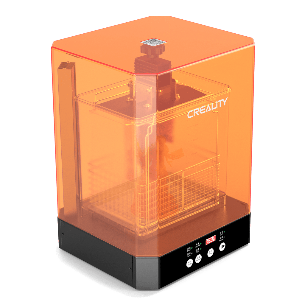 Official Creality UW-03 Wash and Cure Station for LCD/SLA/DLP Resin 3D Printing, 360° Rotational Stronger Curing, Anti-fall Drying Station, Upgraded 405nm UV Light with Wash Basket