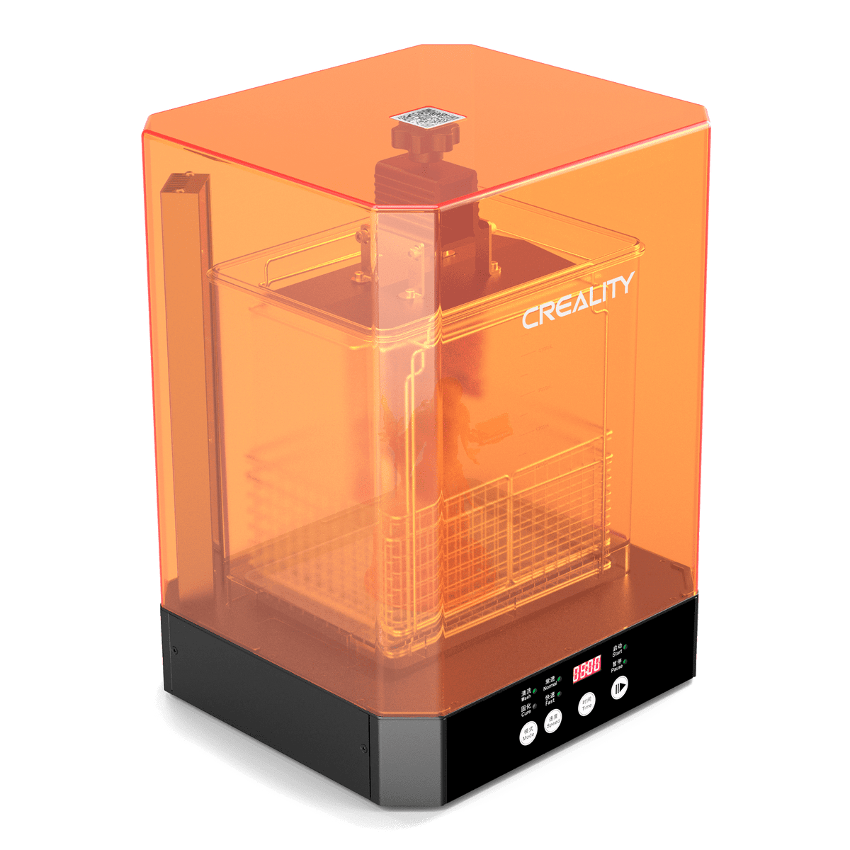 Official Creality UW-03 Wash and Cure Station for LCD/SLA/DLP Resin 3D Printing, 360° Rotational Stronger Curing, Anti-fall Drying Station, Upgraded 405nm UV Light with Wash Basket
