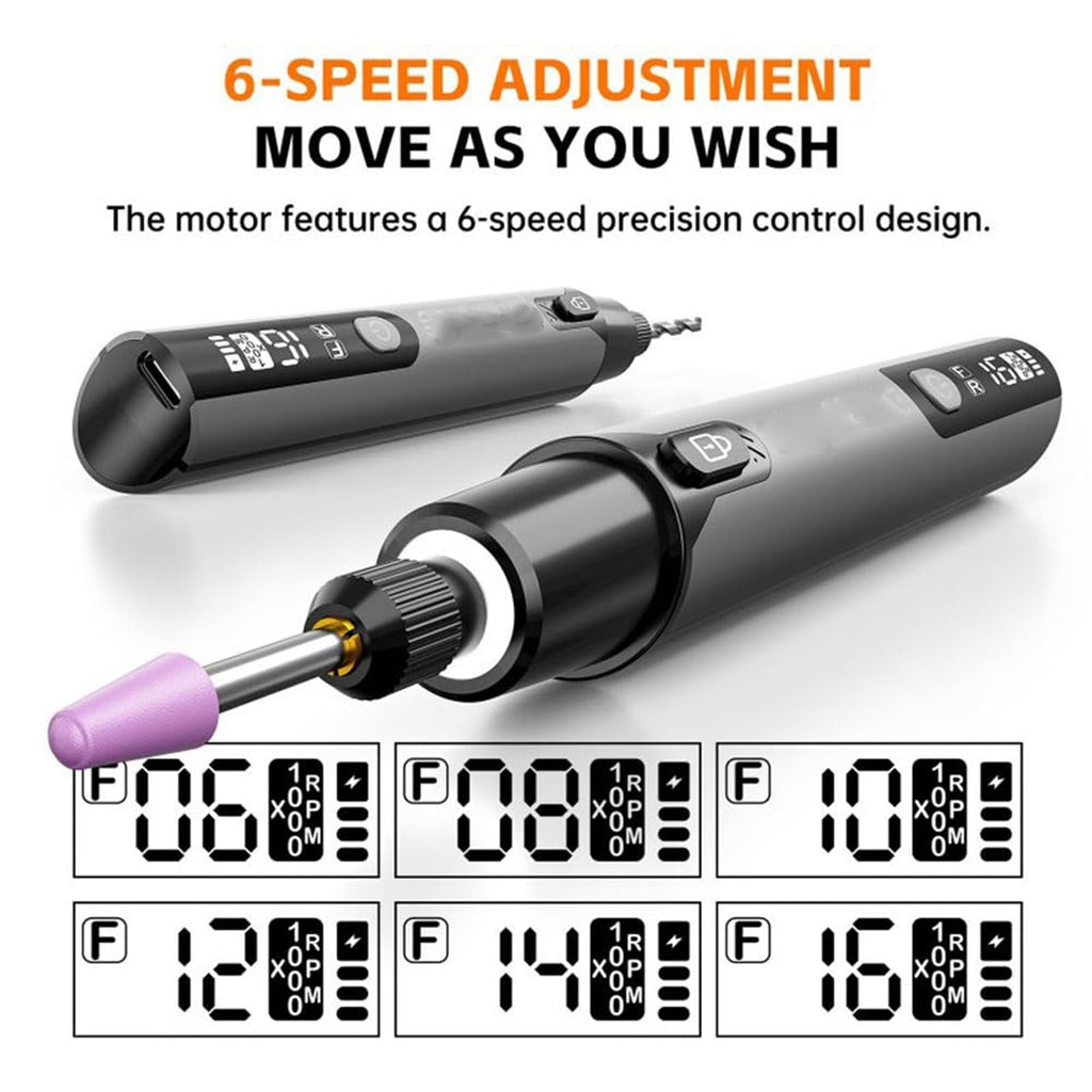 Cordless Rotary Tool Kit With Digital Display, Portable Mini Electric Grinder For Engraving, Polishing And Drilling Projects