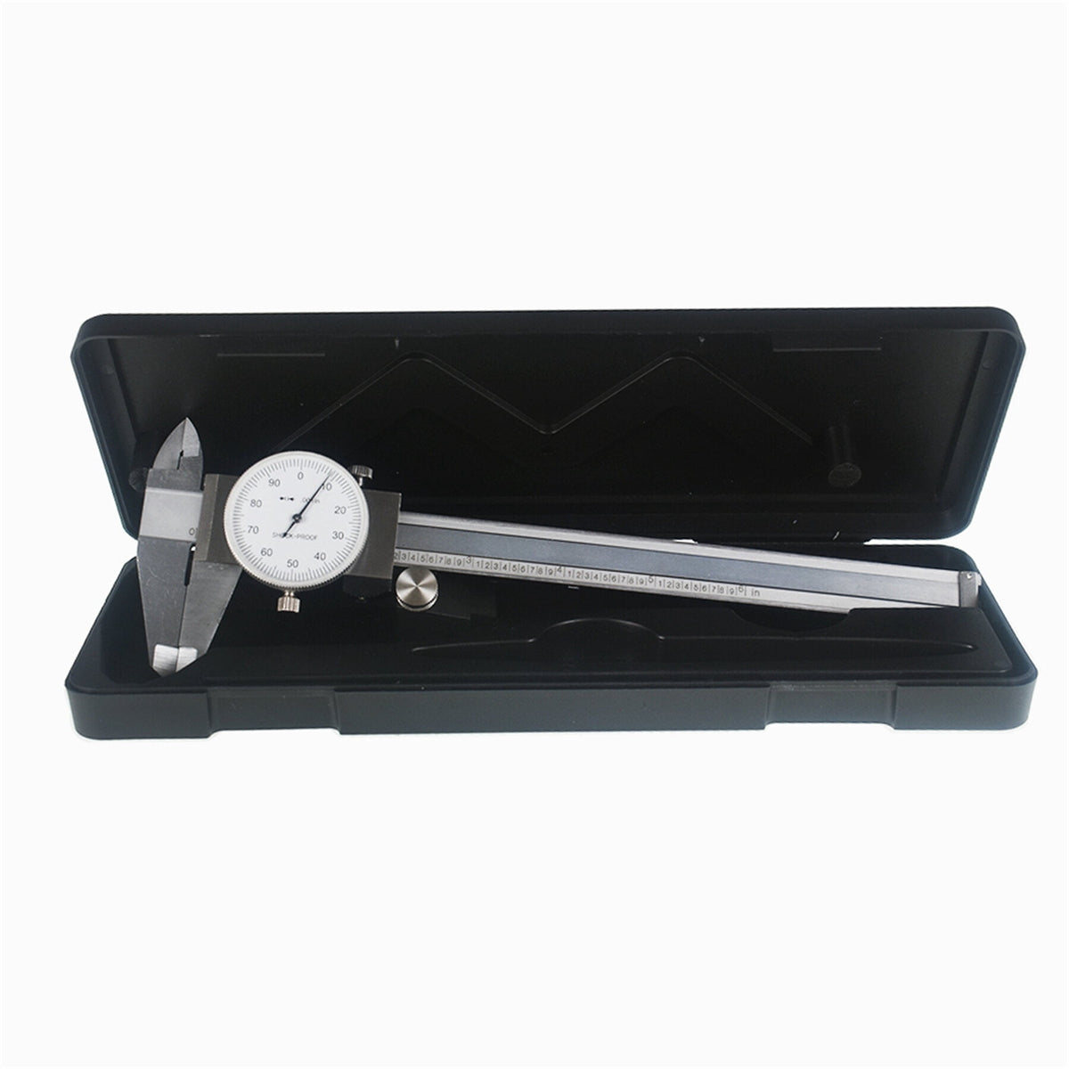munirater Dial Caliper - 0.0005" Resolution 0.001" Accuracy Shockproof Internal External Depth Steps SAE Measurement 0 - 6" Stainless Steel Dial Caliper with Plastic Case