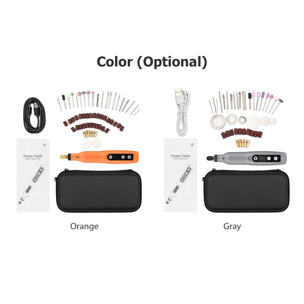 Polishing Buffing Wheel Set Mini Portable Tool Set Mini Cordless Grinder Handheld Rechargeable Electric Drill USB Charging 5-Speed with Multiple Attachments LED Light for Cutting Sanding Engraving