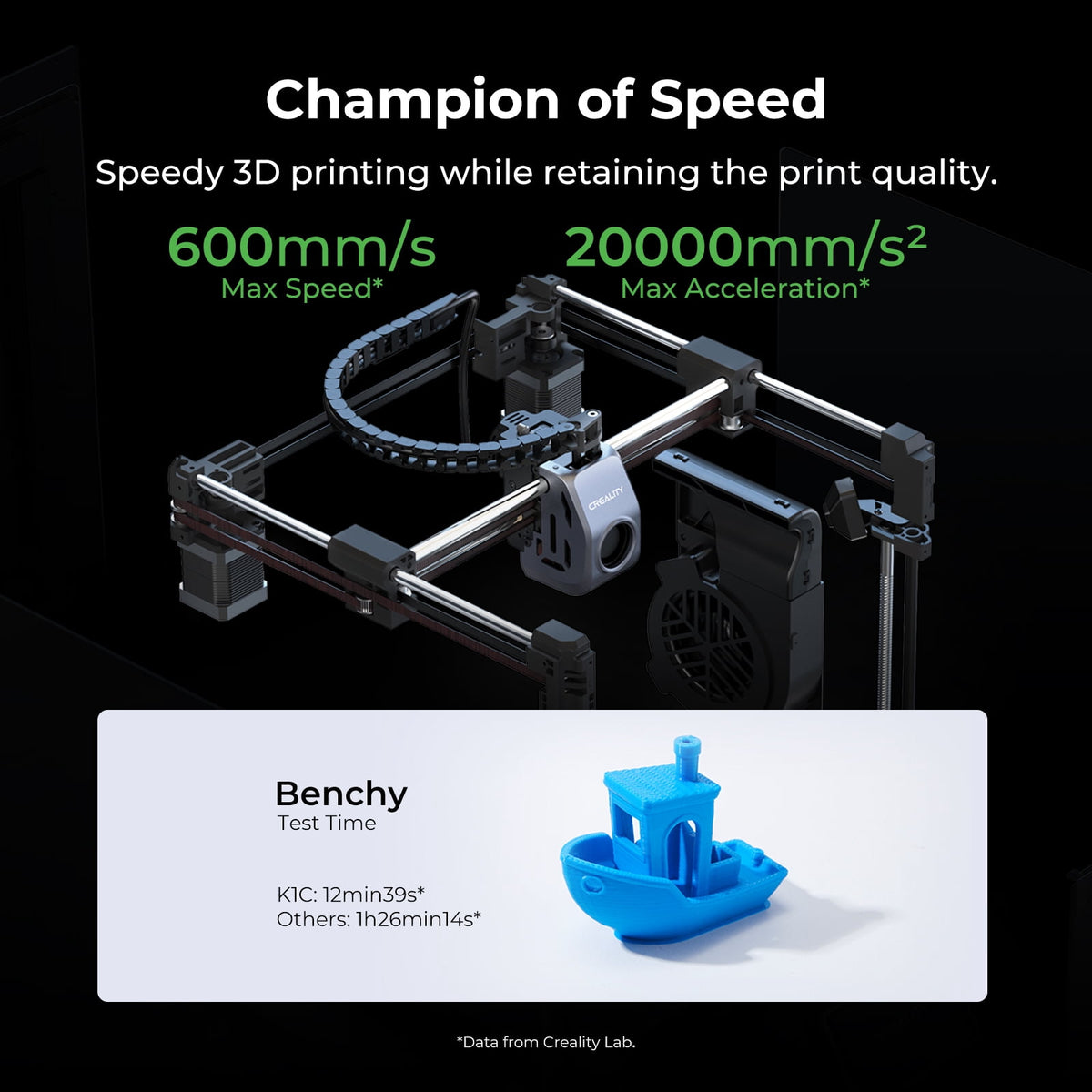 Creality K1C 3D Printer Unlock Multi-color Printing, 600mm/s Fast Printing Speed, AI Smart Camera, Auto Calibration for Leveling, Suitable for Carbon Fiber Printing Size 220*220*250mm