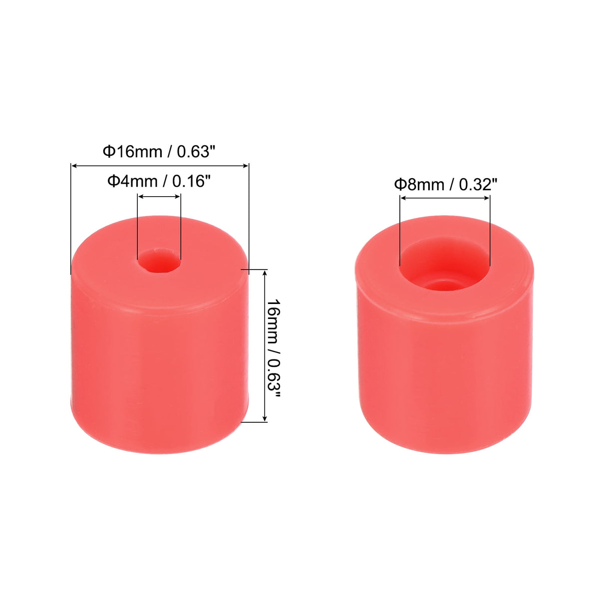 Uxcell 12Pcs Silicone Bed Mounts 3D Printer Heat Bed Silicone Leveling Column Silicone Buffer 16mm for 3D Red
