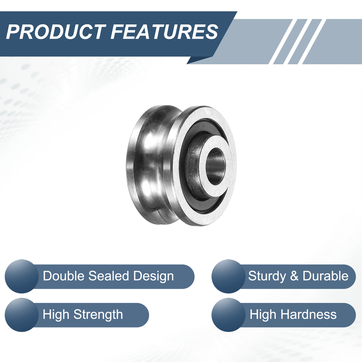 Uxcell 2 Pcs U Groove Bearings, 5x16x8mm Rail Ball Bearings Groove Guide Pulley Bearing Steel Replacement for Rail Track Linear Motion System Printing Project ABEC1