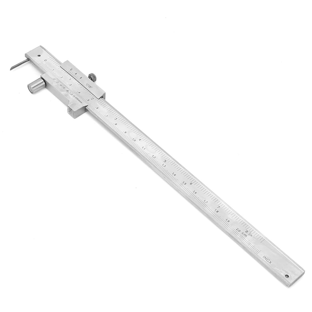 ABCISI Metal Scriber Calipers, 200mm 8in Marking Gauge Calipers, Carbide Scribe Caliper for Scribing Iron, Steel, Wood and Other Materials, Stainless Steel Vernier Calipers, Marking Tool