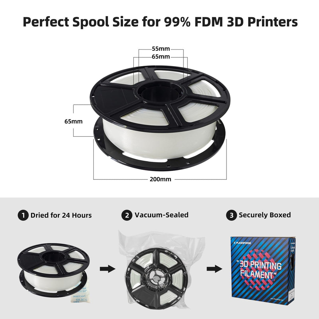 Flashforge PLA Filament 1.75mm, 1KG/2.2lbs PLA 3D Printer Filament, Blue