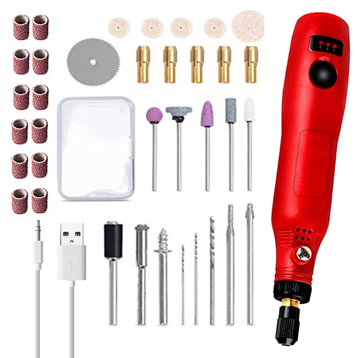 Wekvgz Mini Cordless Rotary Tool - Adjustable Speed Electric Grinder with 36Pcs Accessories for Sanding Polishing
