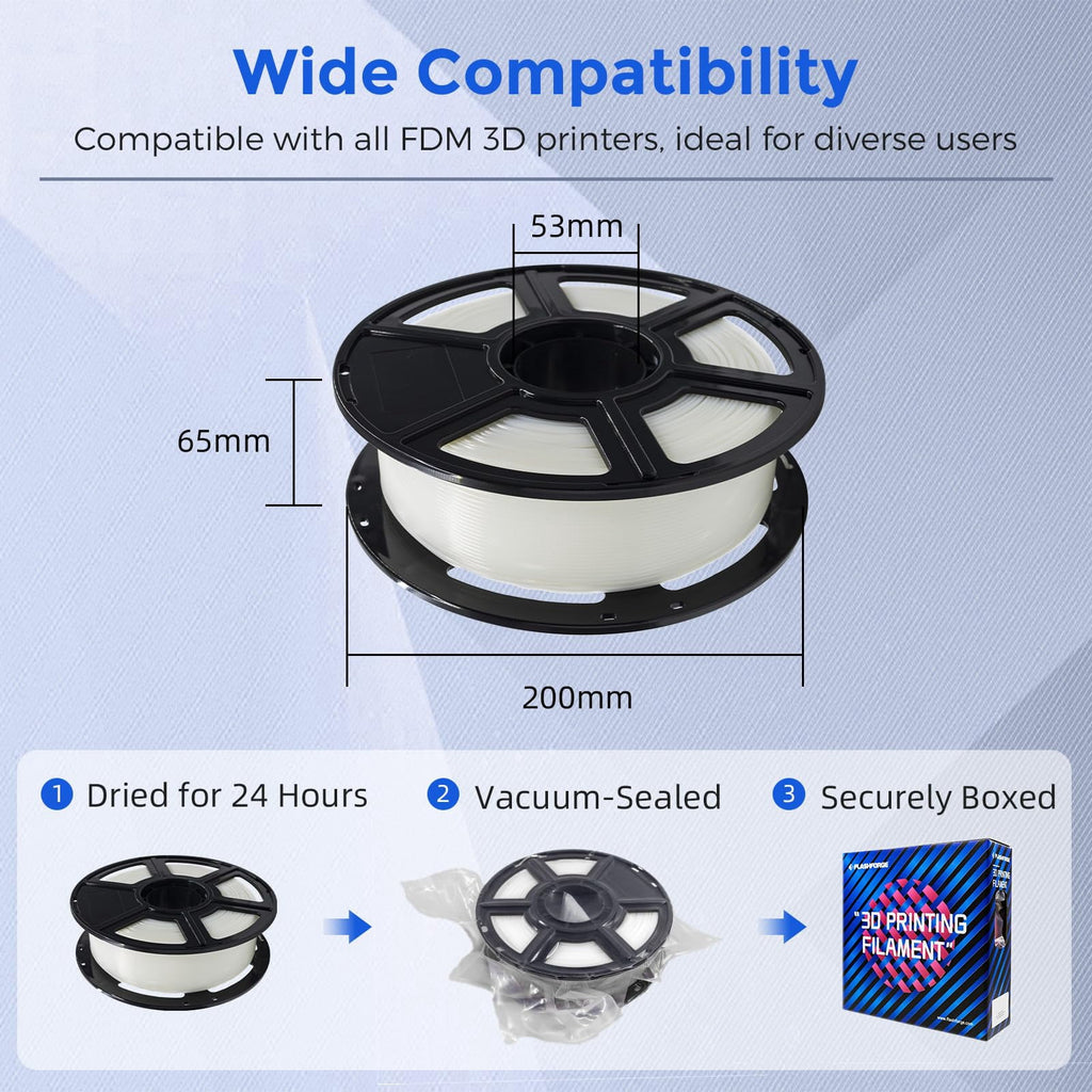Flashforge PETG Filament 1.75mm, 1KG/2.2lbs PETG 3D Printer Filament, Black