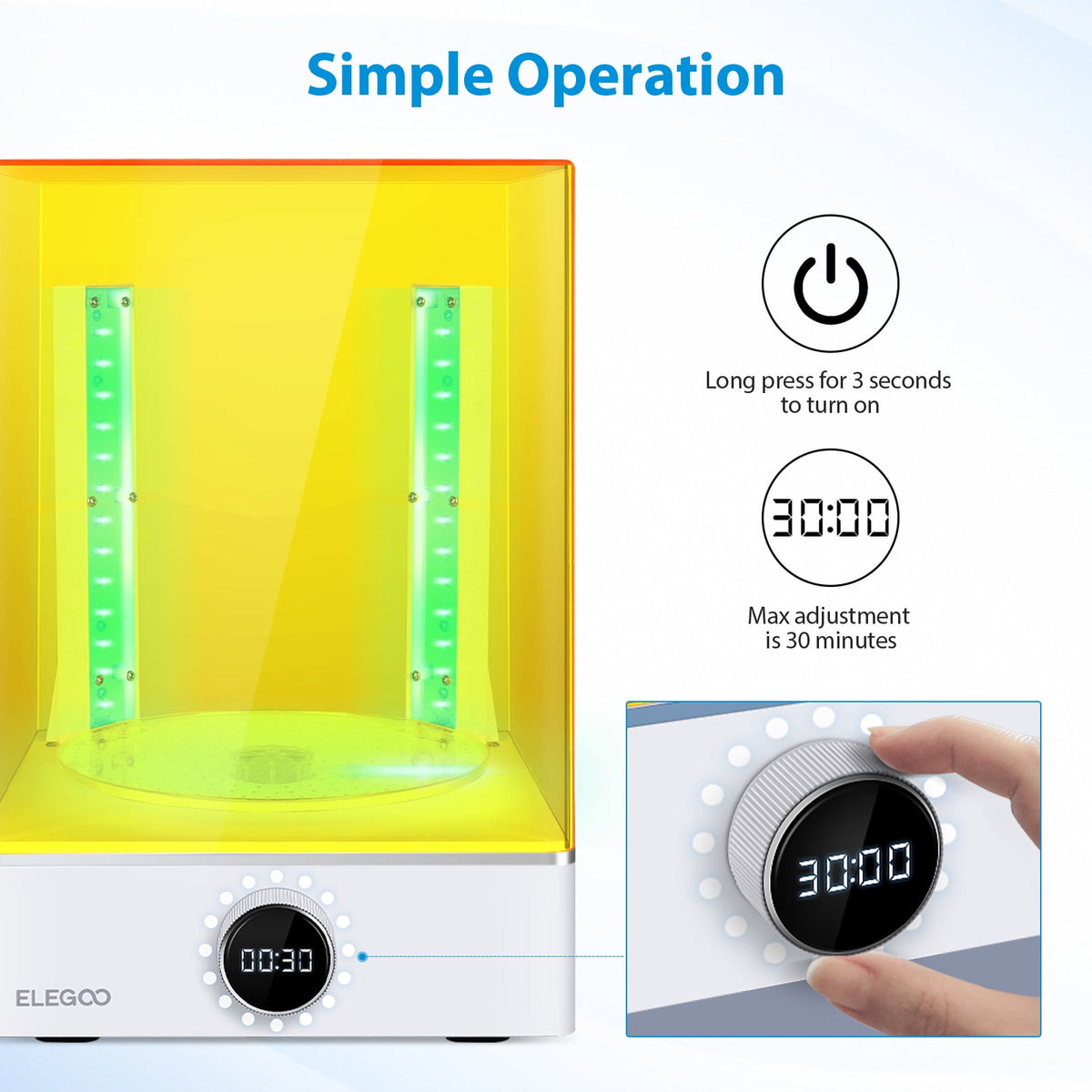 ELEGOO Mercury XS Bundle with Separate Washing and Curing Station for Resin 3D Printed Models Yellow
