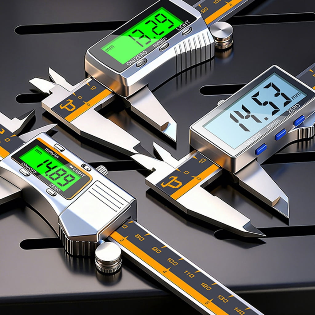 Digital Caliper Measuring Tool, Metal Vernier Caliper Digital Micrometers with Large LCD Screen for Household
