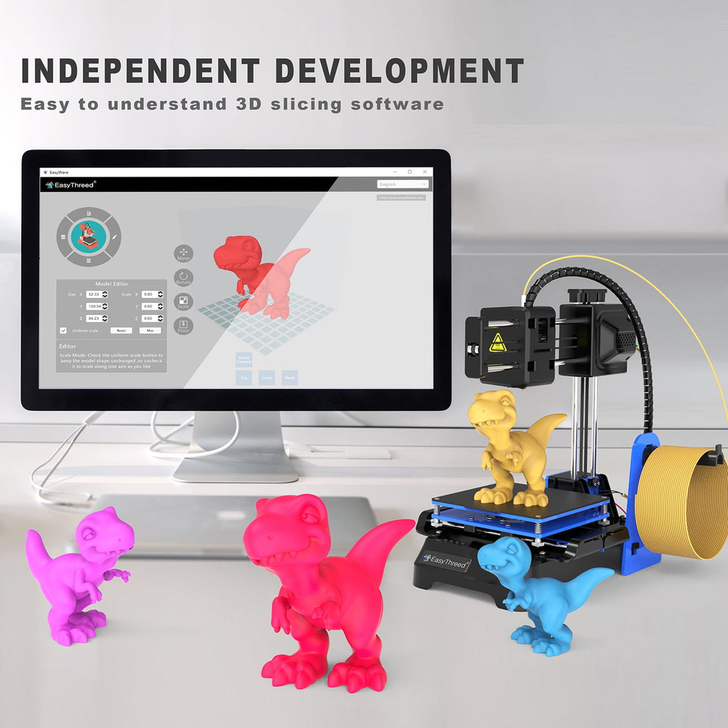 EasyThreed K7 3D Printer High Precision Desktop Mini 3D Printing Machine for Kids Teens Beginners Student, Print Size 100x100x100mm