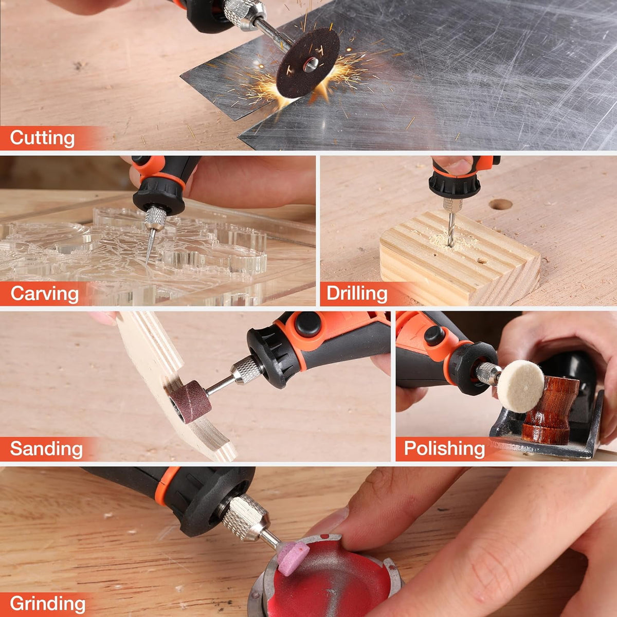 ValueMax 1.2A Power Rotary Tool, 35000 RPM 5 Speed, 120 Pieces