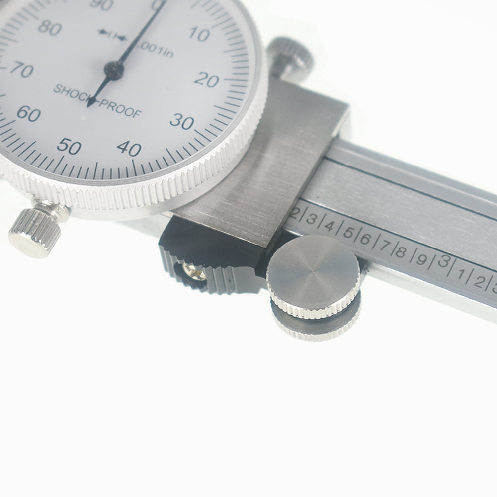 findmall 6" Dial Caliper 0.001 Stainless Steel Shockproof 4-Way Measurement with Plastic Case