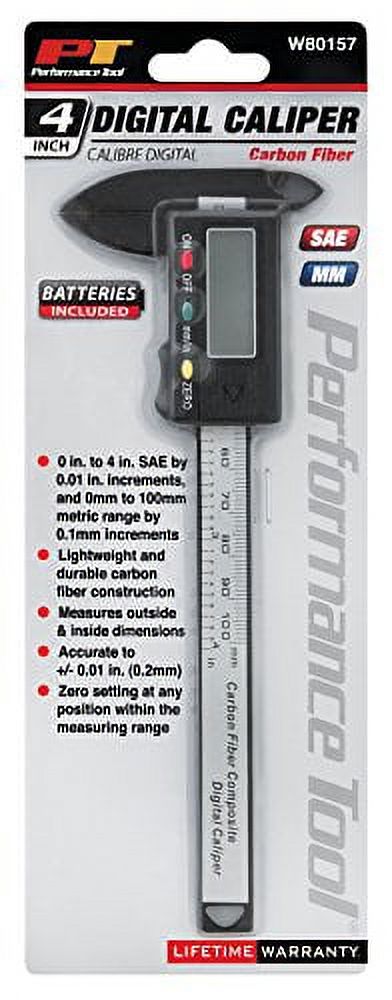 Performance Tool W80157 4" Carbon Fiber Digital Caliper