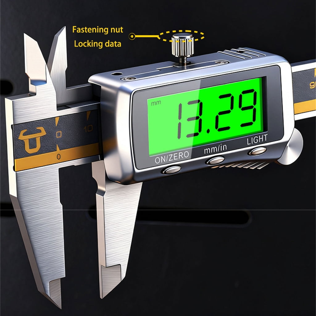 Digital Caliper Measuring Tool, Metal Vernier Caliper Digital Micrometers with Large LCD Screen for Household